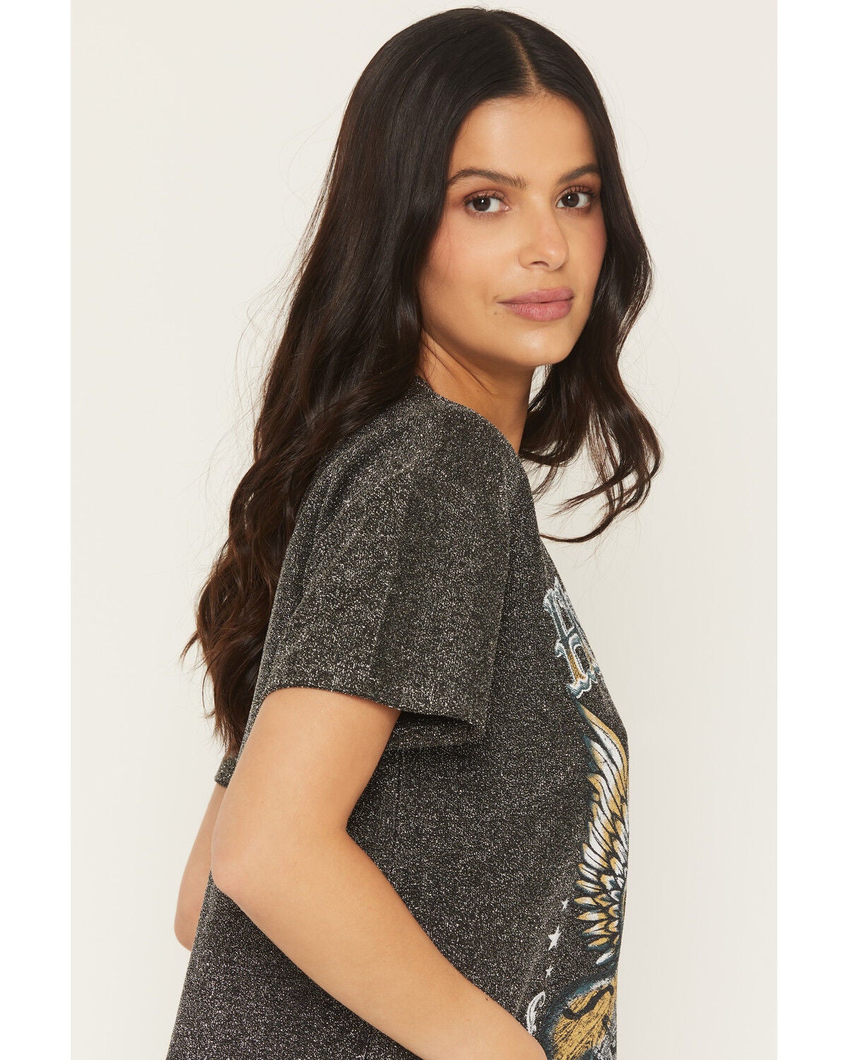 Image #2 - Blended Women's Honky Tony Shimmer Tee, Black, hi-res