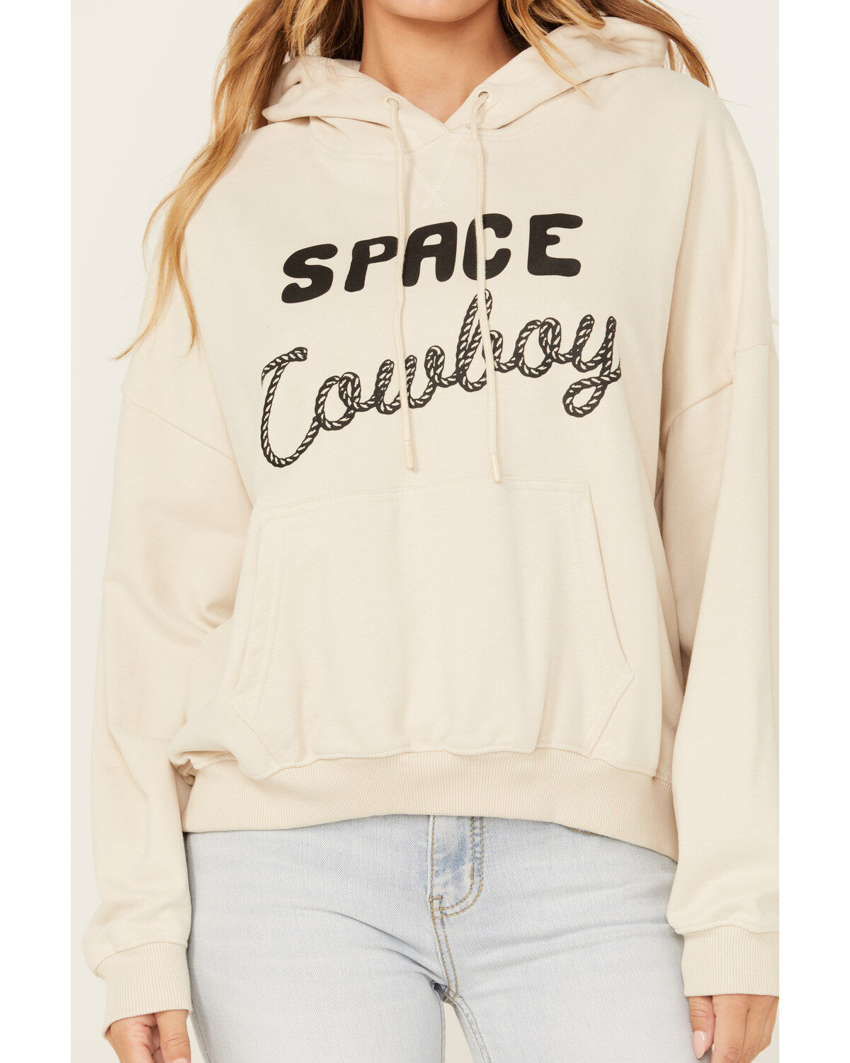 Image #3 - Wrangler Women's Space Cowboy Graphic Hoodie, Ivory, hi-res