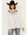 Image #1 - Ariat Women's Elsa Floral Embroidered Long Sleeve Snap Western Shirt, White, hi-res