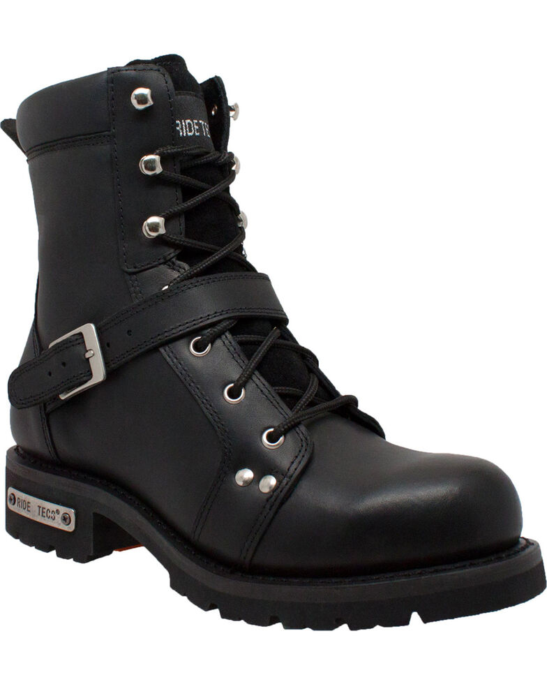 Ad Tec Men�s 8&quot; Lace Zipper Biker Boots Soft Toe Boot Barn
