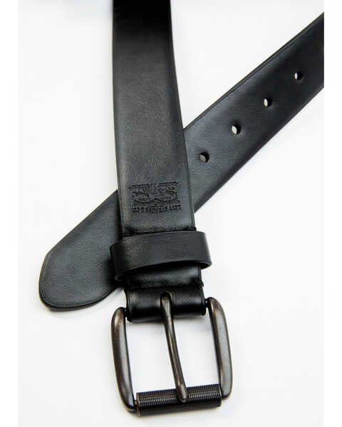 Levi's Men's Stretch Black Leather Belt, Black, hi-res