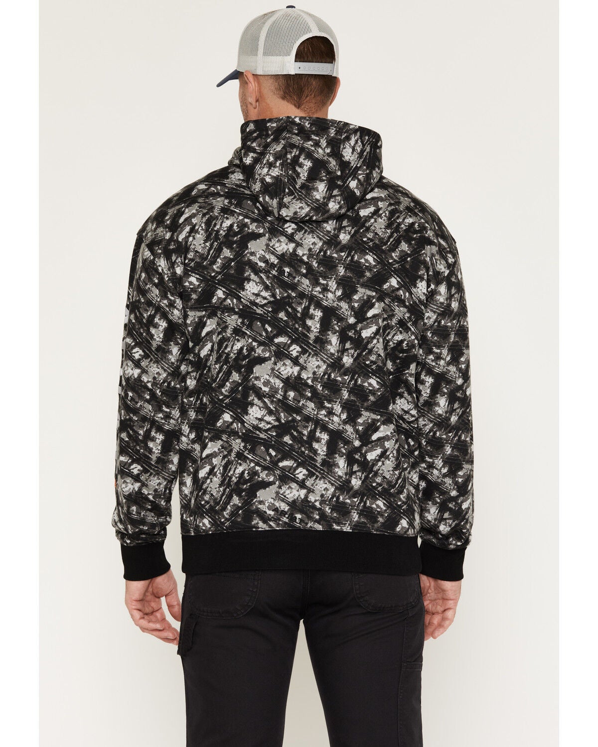 Image #4 - Ariat Men's Rebar Workman Camo Print Hooded Sweatshirt, Black, hi-res