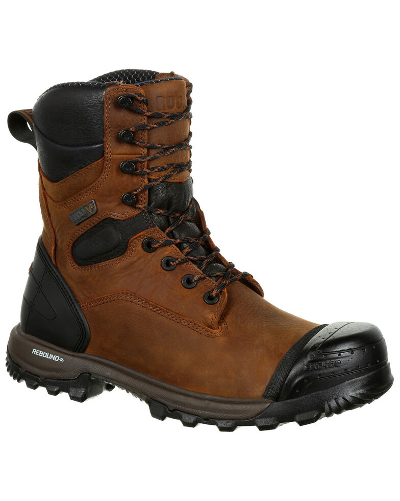 Rocky Men S Xo Toe Waterproof 8 Work Boots Composite Toe Boot