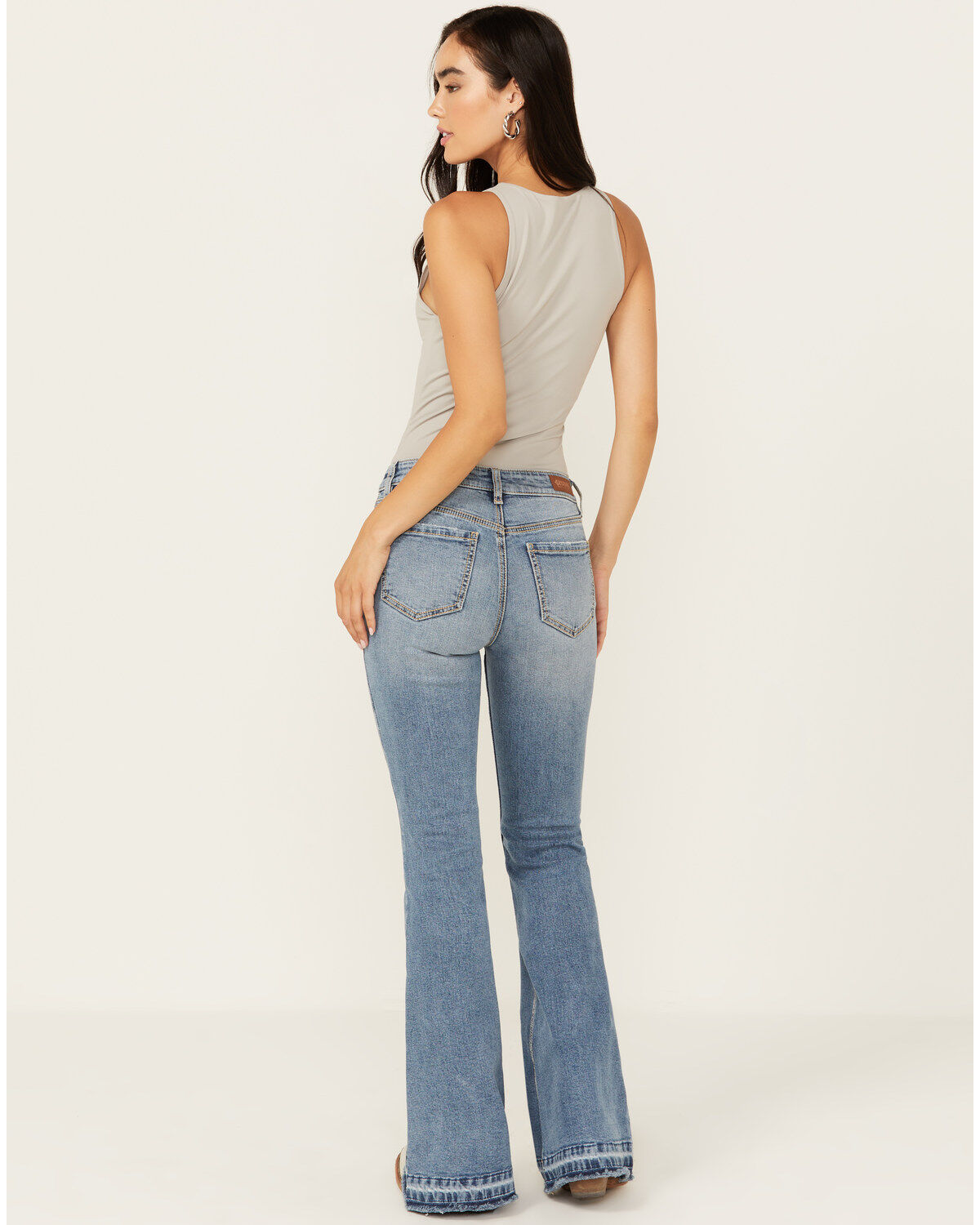 Image #3 - Shyanne Women's Catalina Light Medium Wash High Rise Stretch Flare Jeans, Light Wash, hi-res