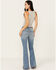 Image #3 - Shyanne Women's Catalina Light Medium Wash High Rise Stretch Flare Jeans, Light Wash, hi-res