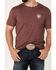 Image #3 - Ariat Men's Flag Circle Logo Graphic Short Sleeve T-Shirt - Heather Burgundy, , hi-res