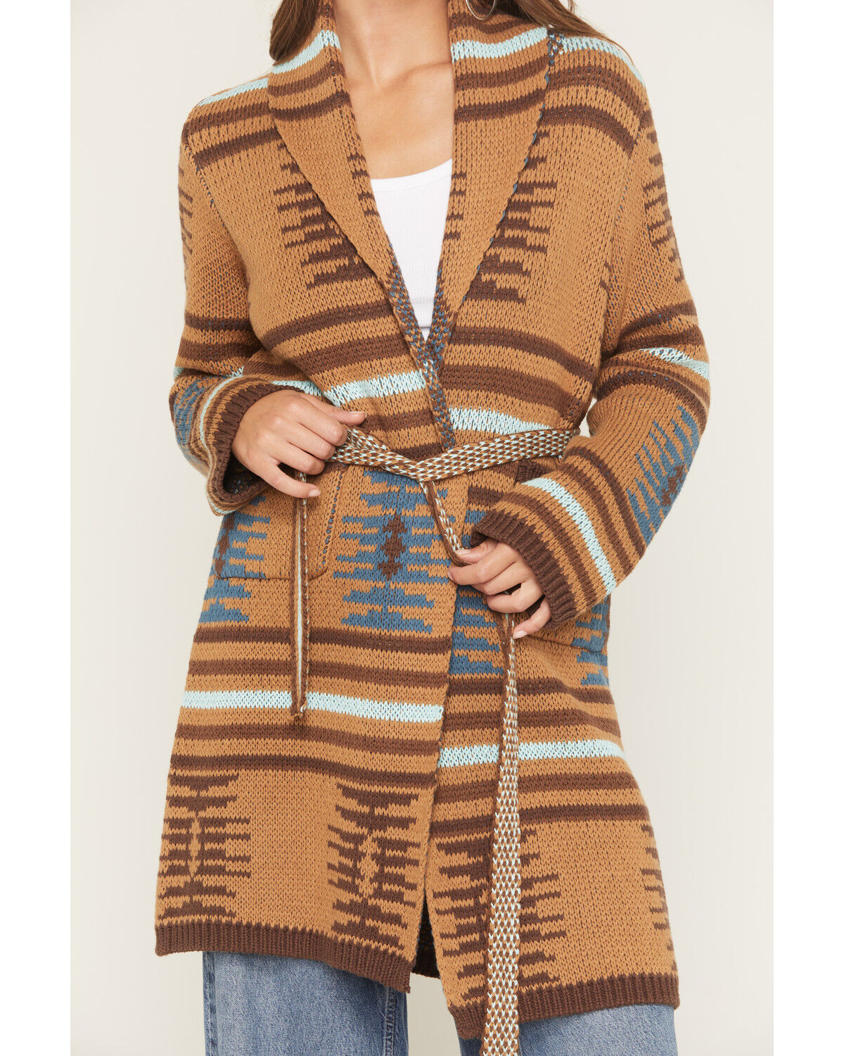 Image #3 - Tasha Polizzi Women's Printed Barn Cardigan, Brown, hi-res