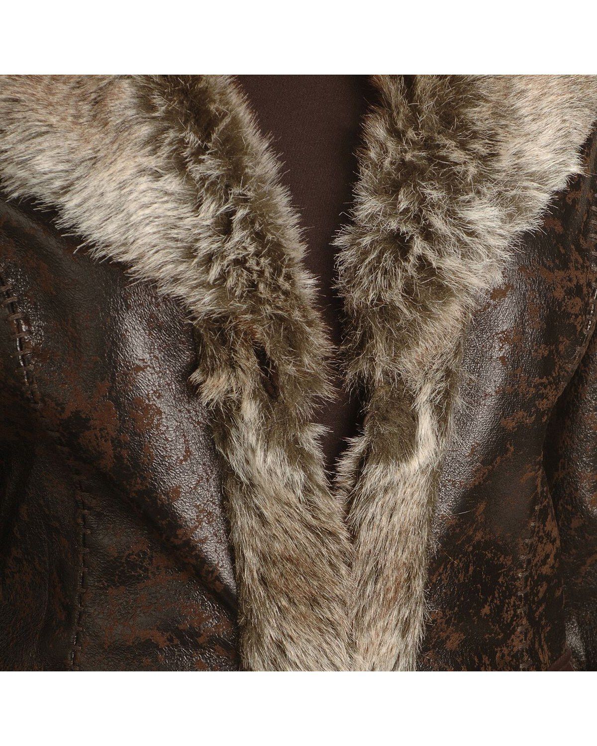 Image #2 - Scully Women's Faux Fur Shearling Jacket, Dark Brown, hi-res