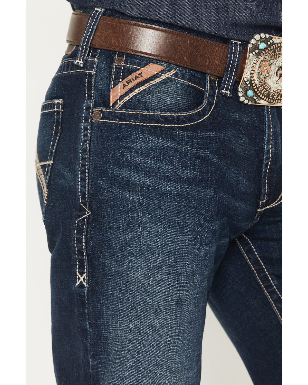 Product Name:  Ariat Men's Boot Barn Exclusive M4 Nightingale Dark Wash Relaxed Straight Rigid Denim Jeans