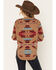 Image #4 - Cotton & Rye Women's Southwestern Print Round Bottom Sweater, Tan, hi-res