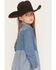 Image #2 - Wrangler Girls' Two-Toned Long Sleeve Denim Dress, Blue, hi-res