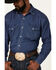 Resistol Men's Rawlings Denim Long Sleeve Snap Western Shirt, Indigo, hi-res