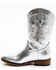Shyanne Girls' Flashy Western Boots - Broad Square Toe, Silver, hi-res