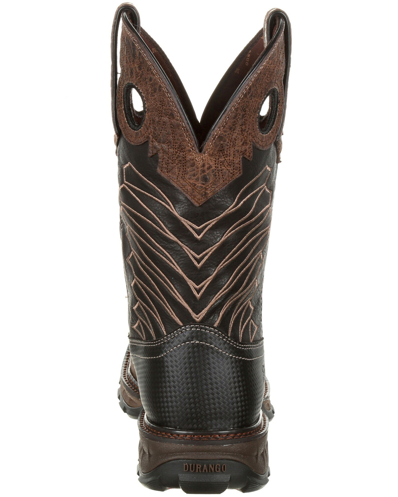 Image #4 - Durango Men's Maverick Waterproof Western Work Boots - Steel Toe, Brown, hi-res