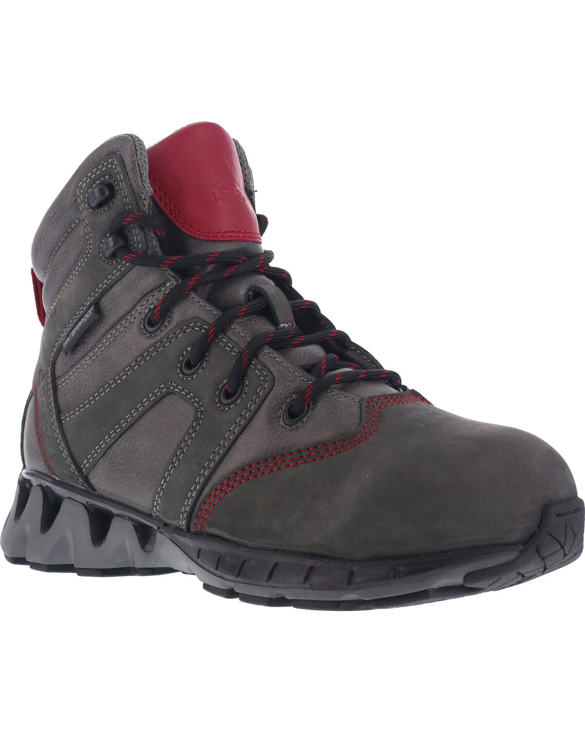 Image #1 - Reebok Women's ZigKick Waterproof Hiker Work Boots - Carbon Toe, Grey, hi-res