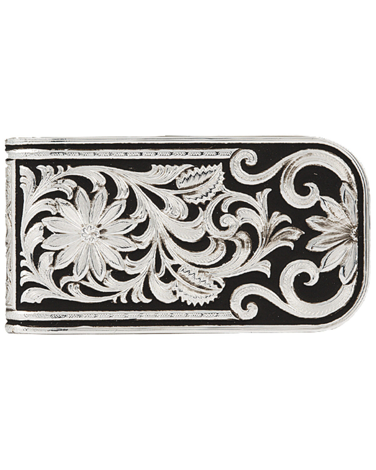 Image #1 - Montana Silversmiths Men's LeatherCut Bitterroot Money Clip, Silver, hi-res