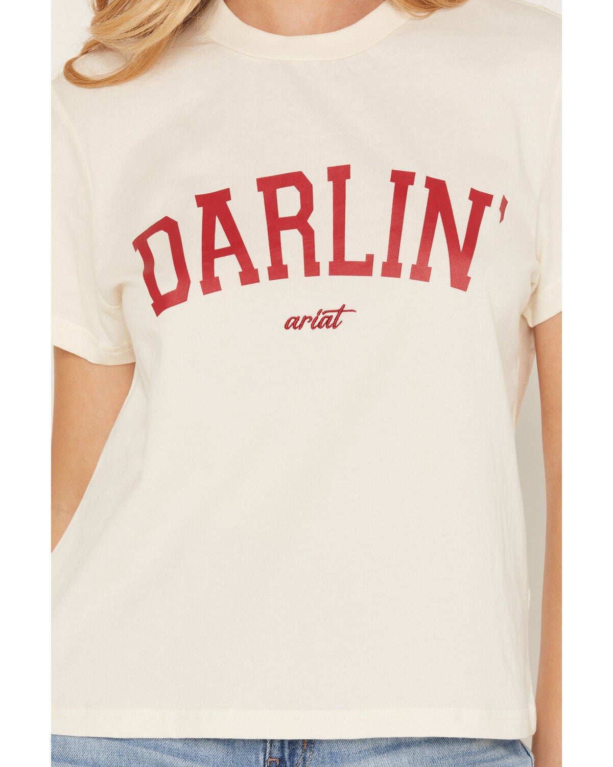 Image #3 - Ariat Women's Collegiate Darlin' Short Sleeve Graphic Tee, White, hi-res