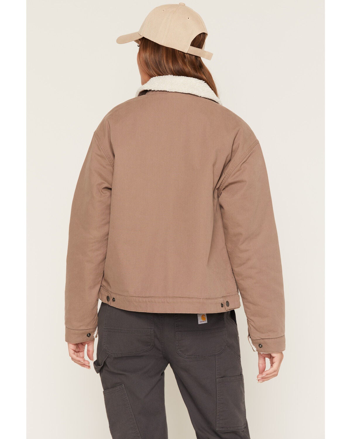 Image #4 - Carhartt Women's Crawford Sherpa Detroit Jacket, Brown, hi-res