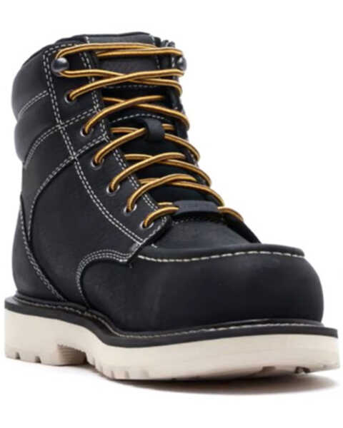 Keen Men's 6" Cincinnati Waterproof 90° Heel Lace-Up Work Boots - Carbon Fiber Toe, Black, hi-res