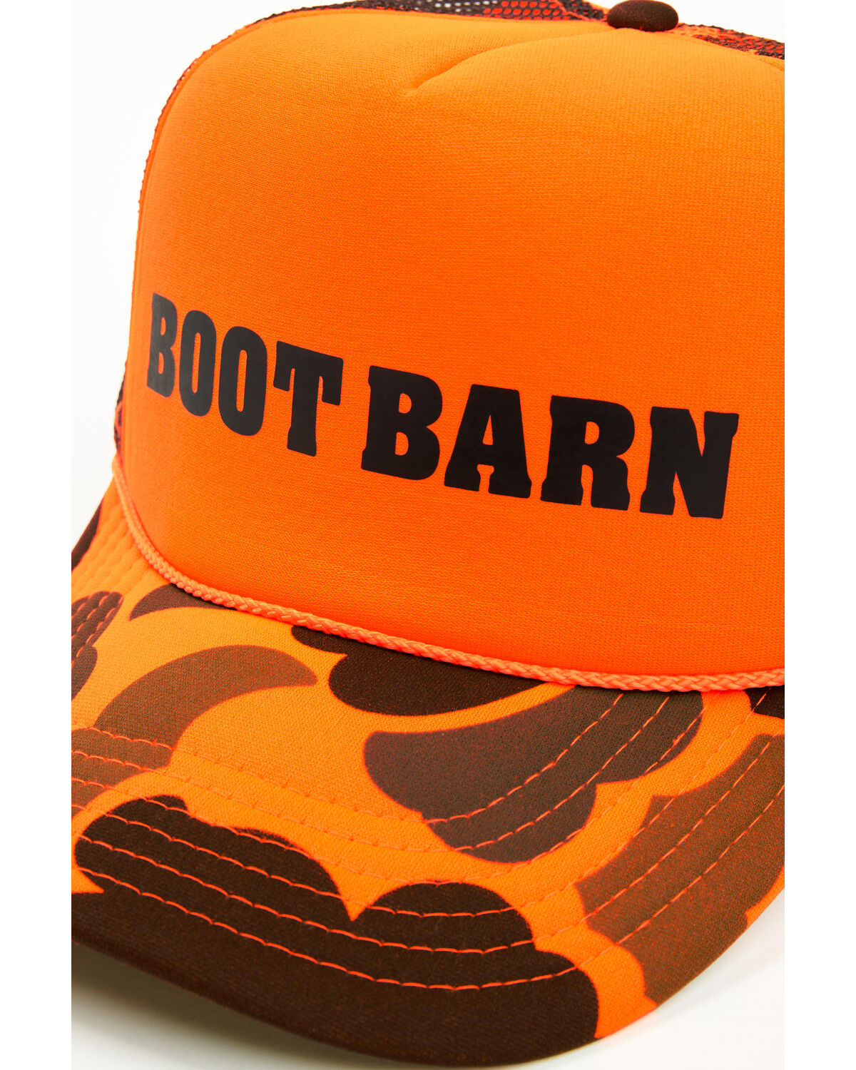 Image #4 - Boot Barn Camo Print Logo Ball Cap, Bright Orange, hi-res