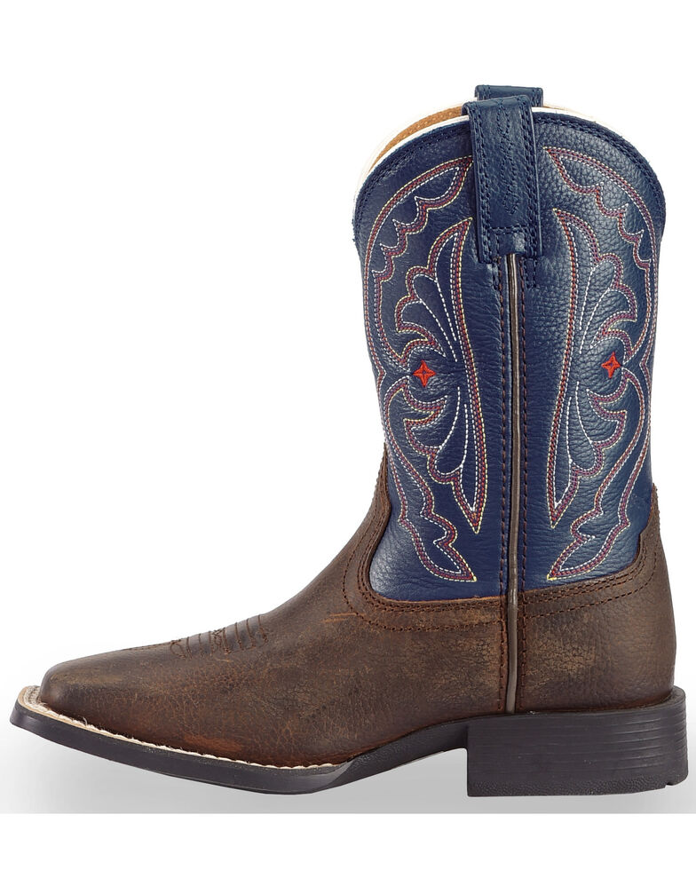 brown and blue ariat boots