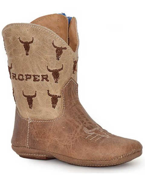 Roper Infant Boys' Steer Head Western Boots - Square Toe, Brown, hi-res