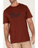 Hawx Men's Flying Flag Graphic Work T-Shirt , Dark Red, hi-res