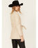 Mauritius Leather Women's Tie Front Prague Leather Shacket, Cream, hi-res