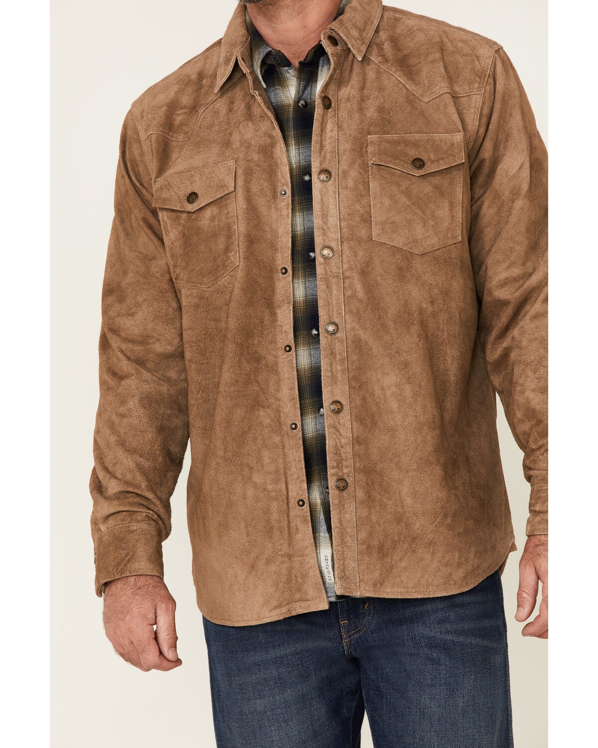 tan shirt jacket
