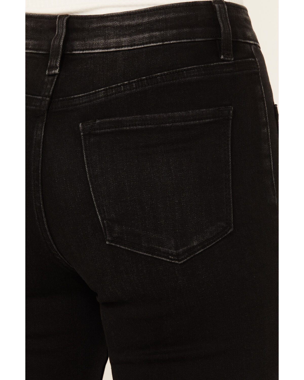 Image #4 - Flying Monkey Women's High Rise Cropped Ankle Stretch Flare Jeans, Black, hi-res