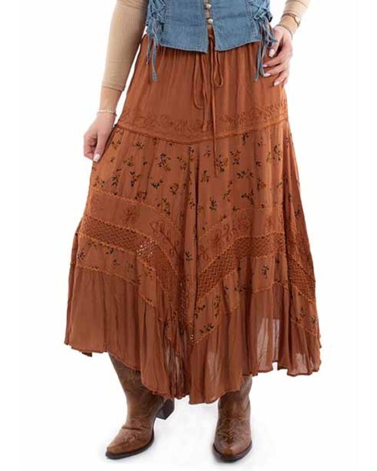 Scully Women's Printed Midi Skirt, Rust Copper, hi-res