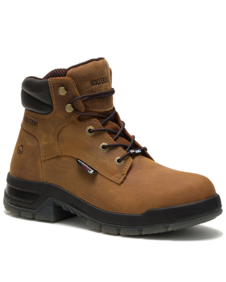 steel toe tan boots