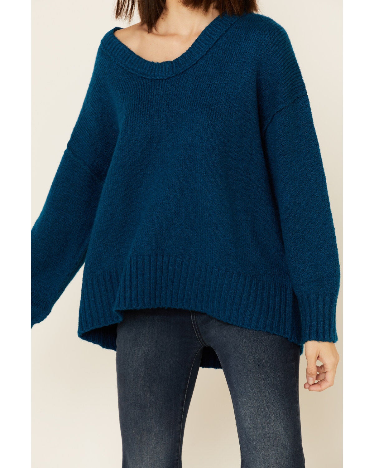 blue tunic sweater