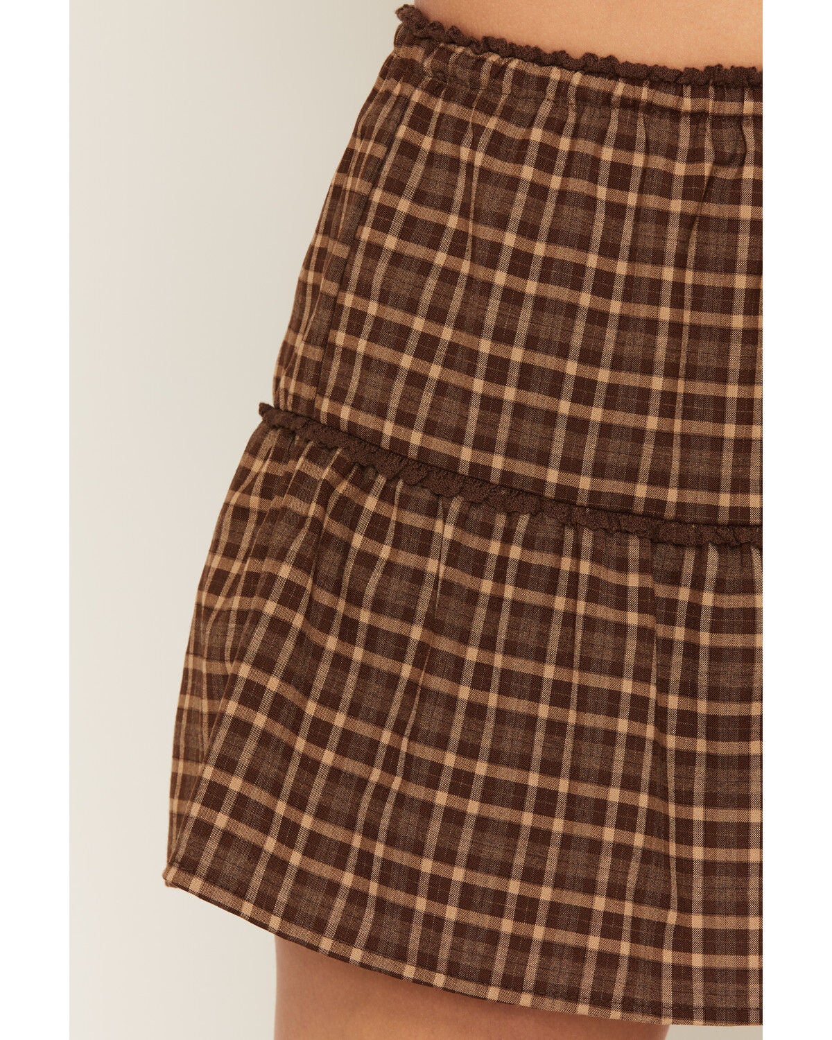 Image #2 - Wishlist Women's Plaid Print Mini Skirt, Brown, hi-res