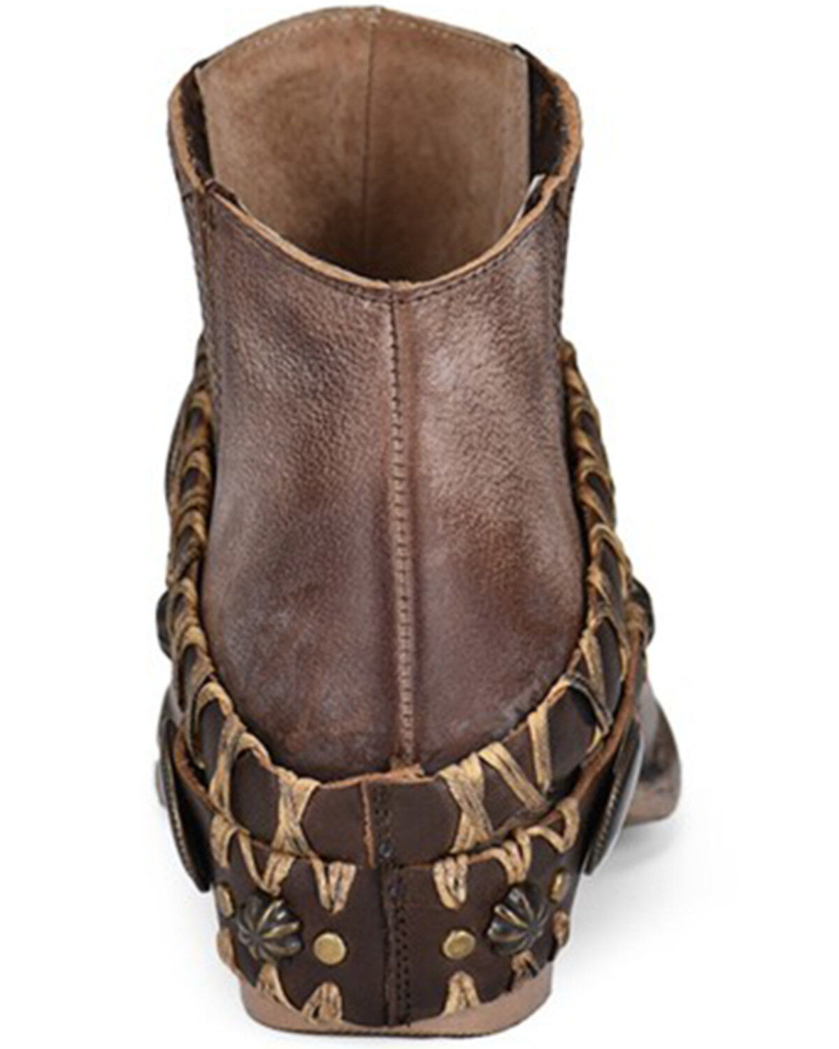Image #4 - Circle G Women's Harness Fashion Booties - Round Toe, Dark Brown, hi-res