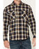 Image #3 - Seager Men's Calico Plaid Print Long Sleeve Button-Down Flannel Shirt, Navy, hi-res