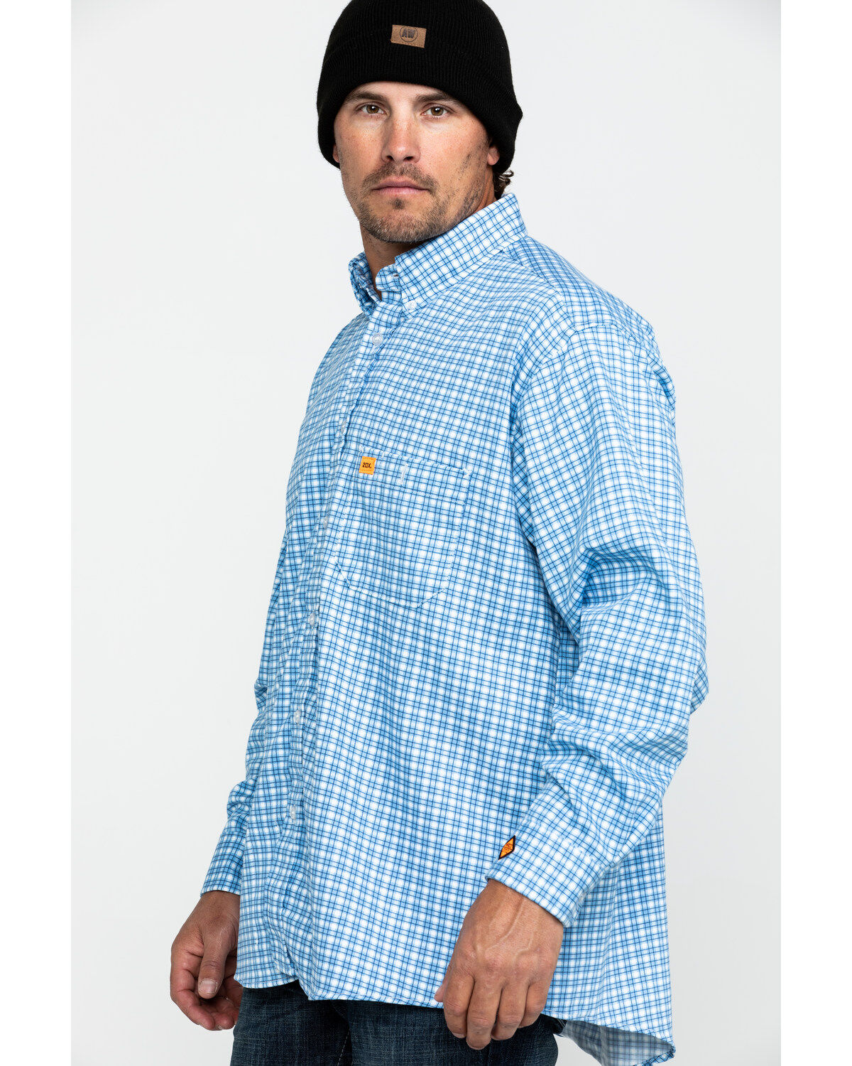 Image #3 - Wrangler 20X Men's FR Small Check Plaid Long Sleeve Work Shirt , , hi-res