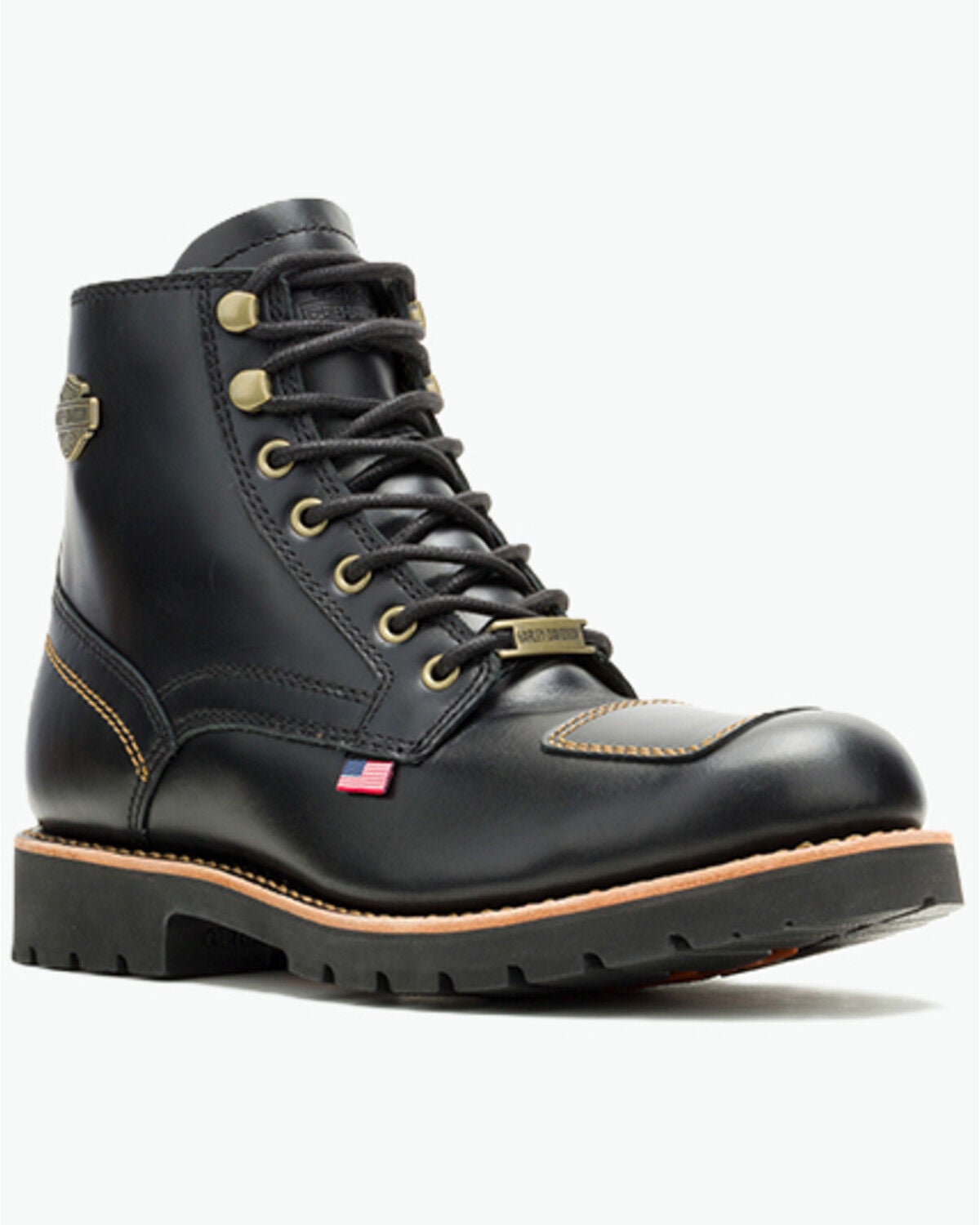 Image #1 - Harley Davidson Men's Liberty Lace-Up Motorcycle Boots - Round Toe, Black, hi-res