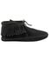 Minnetonka Fringed Soft Sole Moccasins, Black, hi-res