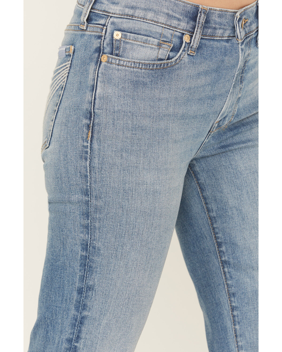 Image #4 - 7 For All Mankind Women's Light Wash Pine Mid Rise Trouser Leg Stretch Denim Jeans, Light Wash, hi-res
