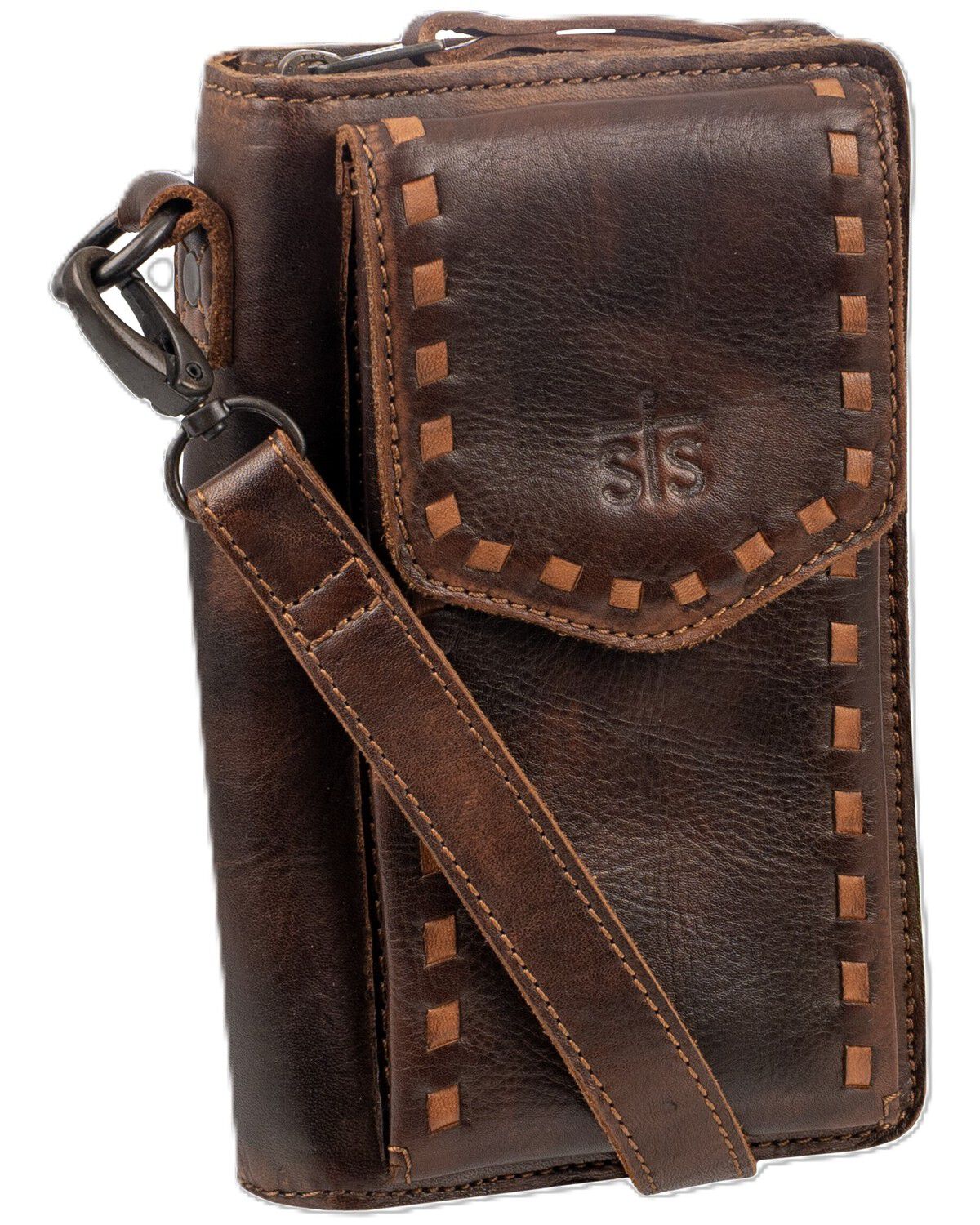 STS Ranchwear by Carroll Women's Bandera Quickdraw Crossbody Wallet, Chocolate, hi-res