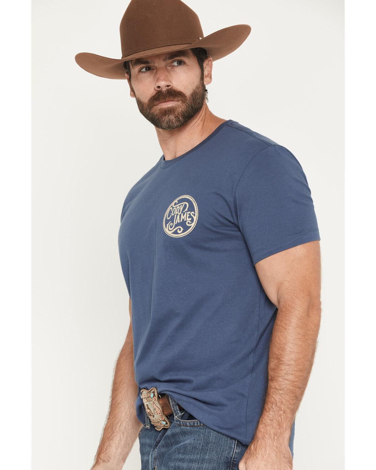 Image #3 - Cody James Men's Whiskey Barrel Logo Short Sleeve Graphic T-Shirt, Navy, hi-res