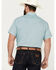 Image #4 - Rodeo Clothing Men's Boot Barn Exclusive Medallion Print Short Sleeve Pearl Snap Western Shirt, Teal, hi-res