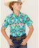 Image #1 - Rock & Roll Denim Boys' Tek Southwestern Print Short Sleeve Snap Western Shirt, , hi-res