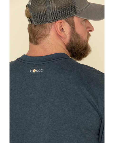 Image #5 - Carhartt Men's M-FR Midweight Signature Logo Long Sleeve Work Shirt, Navy, hi-res
