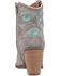 Dingo Women's Tootsie Floral Embroidered Western Fashion Booties - Snip Toe , Grey, hi-res
