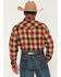 Image #4 - Pendleton Men's Boot Barn Exclusive Wyatt Plaid Print Long Sleeve Snap Western Shirt, Tan, hi-res