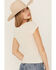 Wild Moss Women's Crochet Ribbed Knit Top, Ivory, hi-res