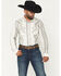 Image #1 - Panhandle Men's Vintage Stripe Print Long Sleeve Snap Western Shirt, Natural, hi-res