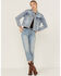 Image #5 - Cleo + Wolf Women's Wilshire Cropped Oversized Denim Jacket, Light Wash, hi-res